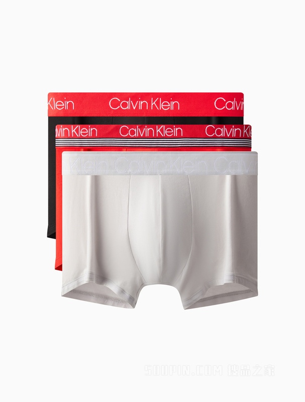 Calvin Klein 22秋冬男士三条装时尚循环LOGO舒适棉质透气平角内裤NB2729