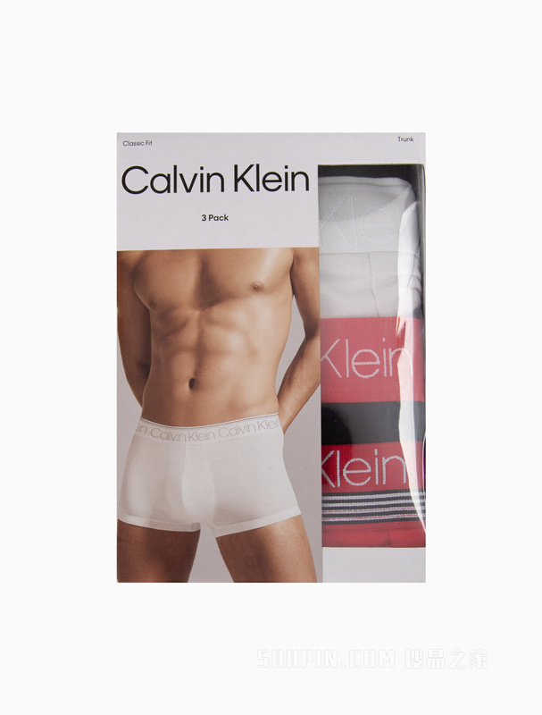 Calvin Klein 22秋冬男士三条装时尚循环LOGO舒适棉质透气平角内裤NB2729