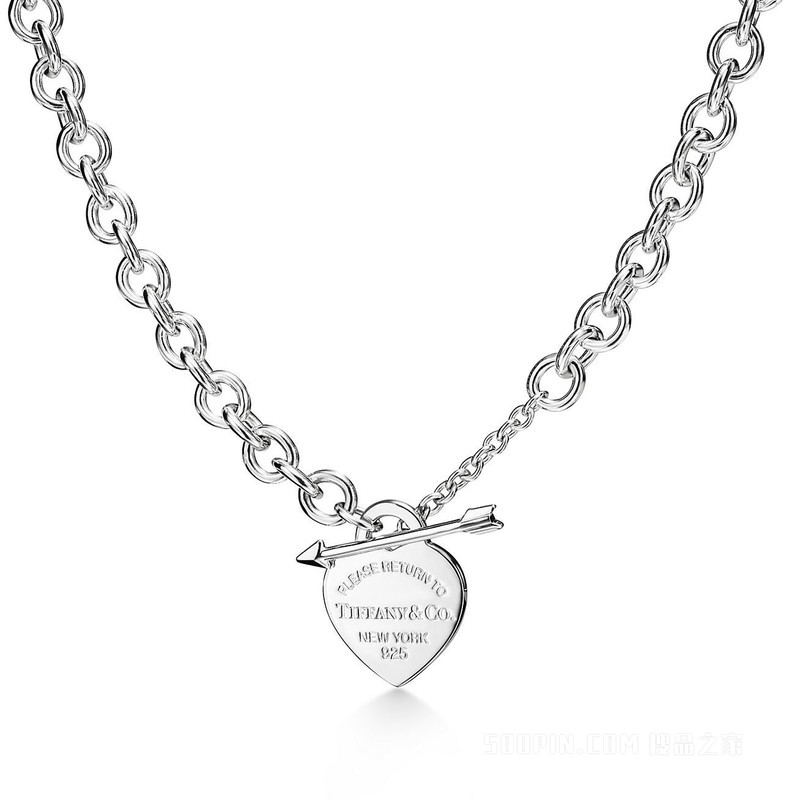 Return to Tiffany™ 系列 Lovestruck Heart Tag 纯银项链，中号