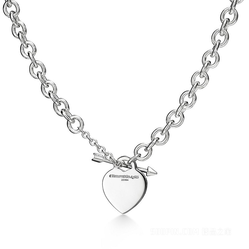 Return to Tiffany™ 系列 Lovestruck Heart Tag 纯银项链，中号