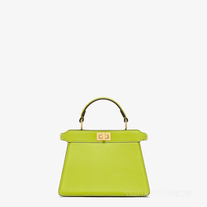 Peekaboo ISeeU Petite 嫩芽绿带夹层纳帕皮革手袋