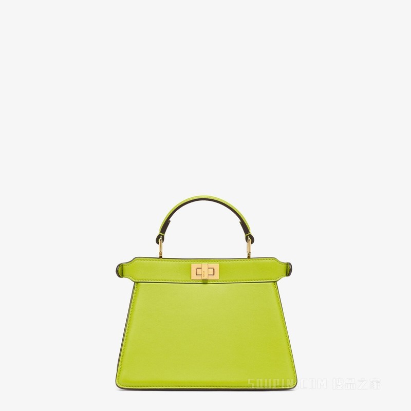 Peekaboo ISeeU Petite 嫩芽绿带夹层纳帕皮革手袋