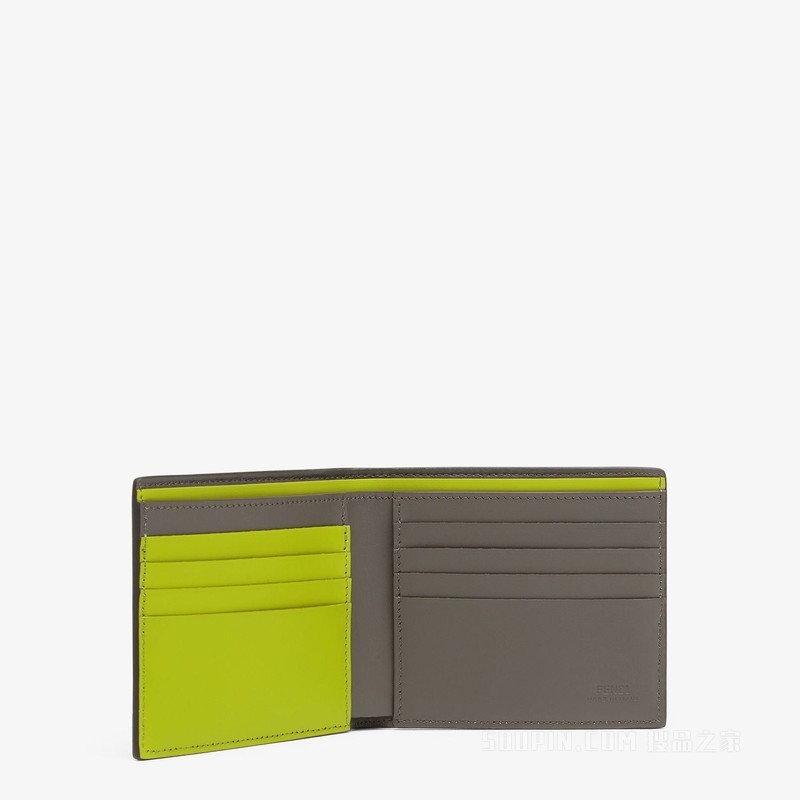 FF皮夹 嫩芽绿皮革双折皮夹