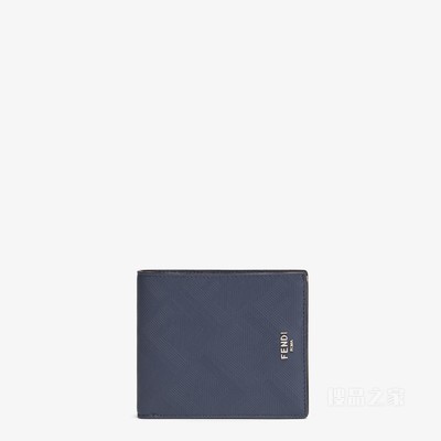 FF皮夹 蓝色皮质双折钱包