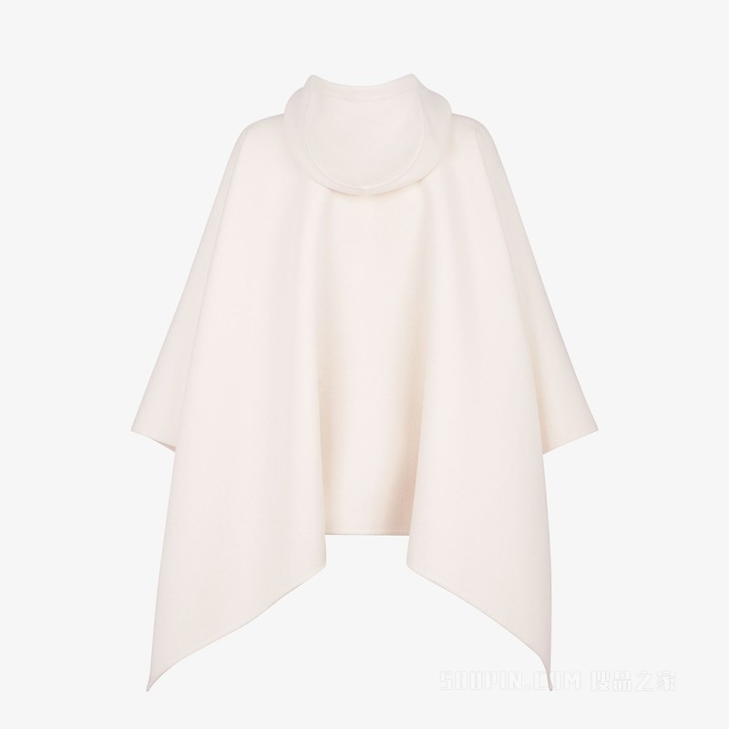 斗篷 白色貂毛和羊毛斗篷外套