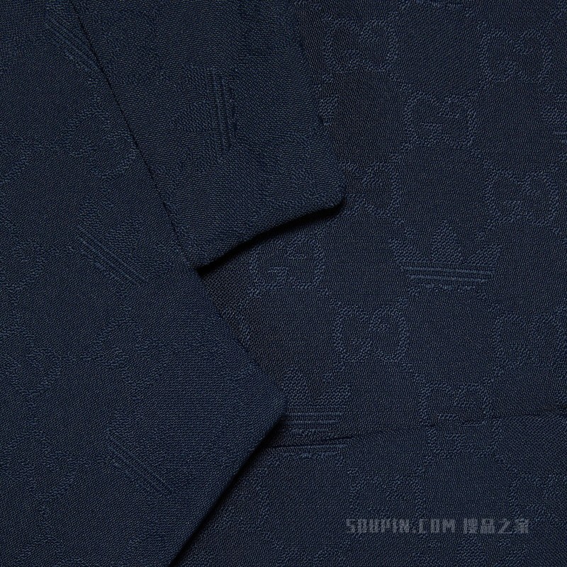 adidas x Gucci联名系列聚酯纤维正装夹克 深蓝色
