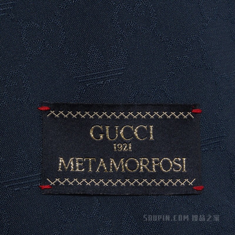 adidas x Gucci联名系列聚酯纤维正装夹克 深蓝色