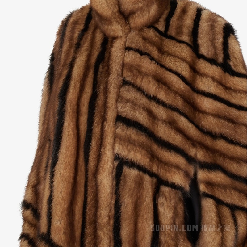 披肩 棕色貂毛披肩