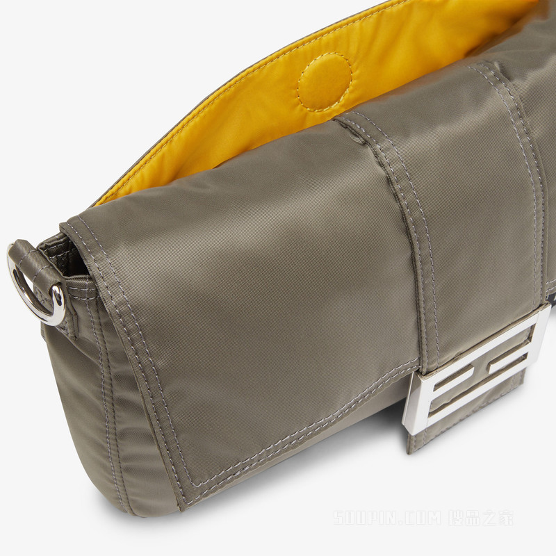 Fendi x Porter联名BAGUETTE手袋 灰色尼龙手袋