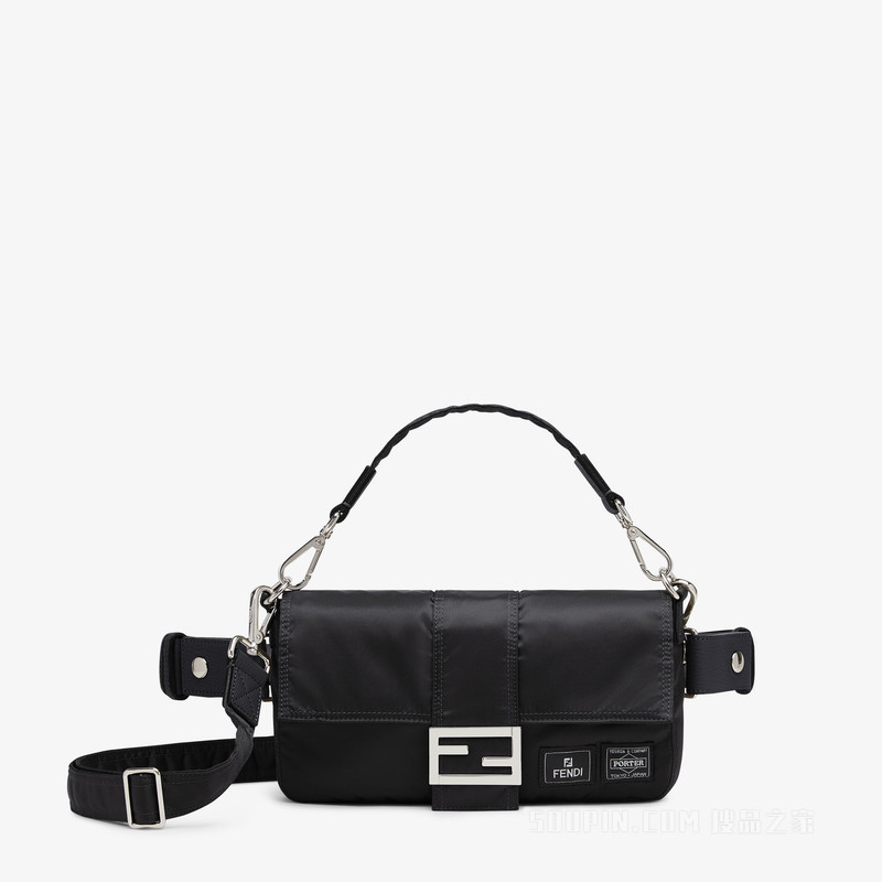 FENDI/芬迪】Fendi x Porter联名BAGUETTE手袋黑色尼龙手袋