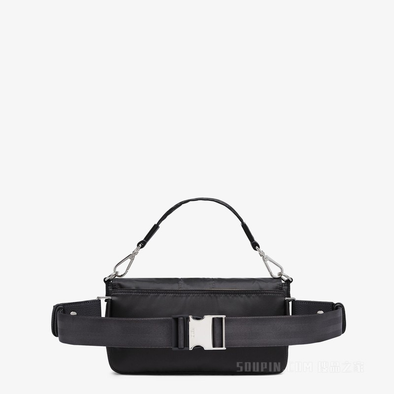 Fendi x Porter联名BAGUETTE手袋 黑色尼龙手袋
