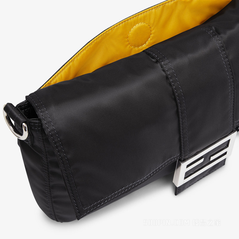Fendi x Porter联名BAGUETTE手袋 黑色尼龙手袋