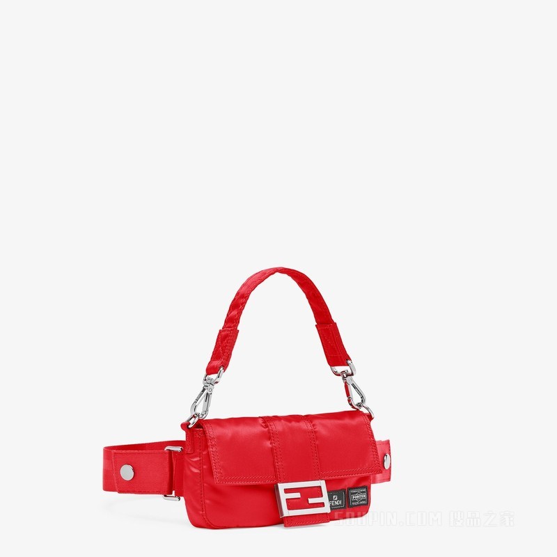Fendi x Porter联名Baguette迷你手机包 红色尼龙手机包