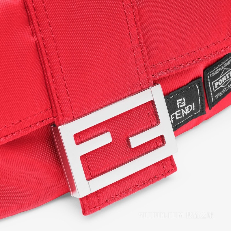 Fendi x Porter联名Baguette迷你手机包 红色尼龙手机包