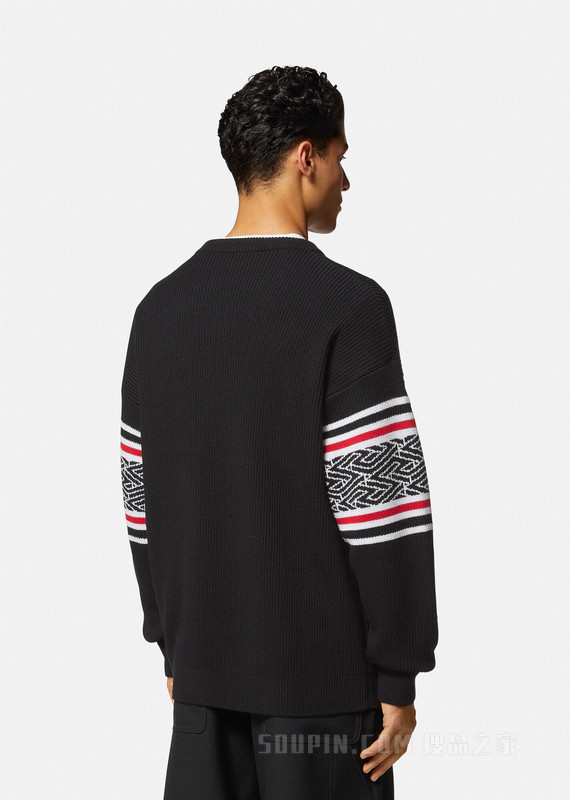 Medusa条纹提花套头衫