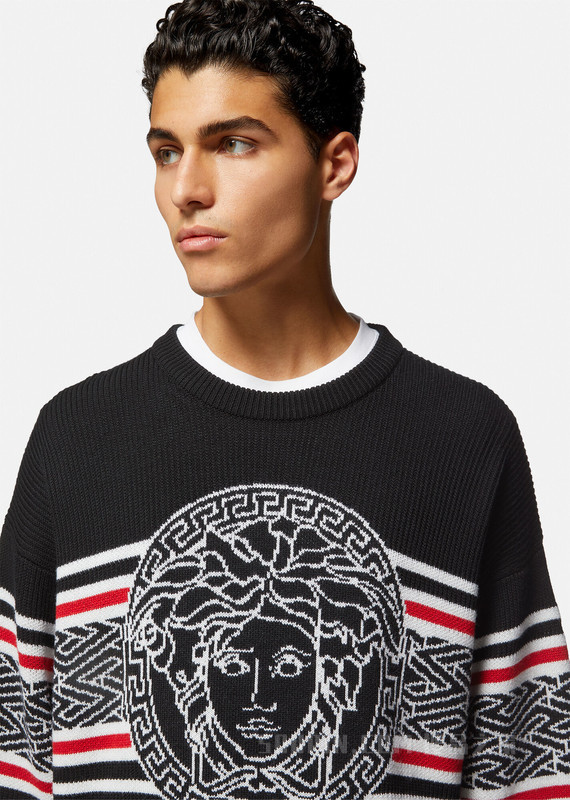 Medusa条纹提花套头衫