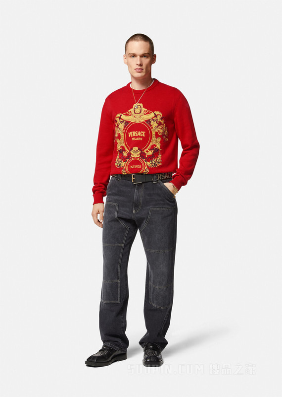 Baroque嵌花刺绣套头衫