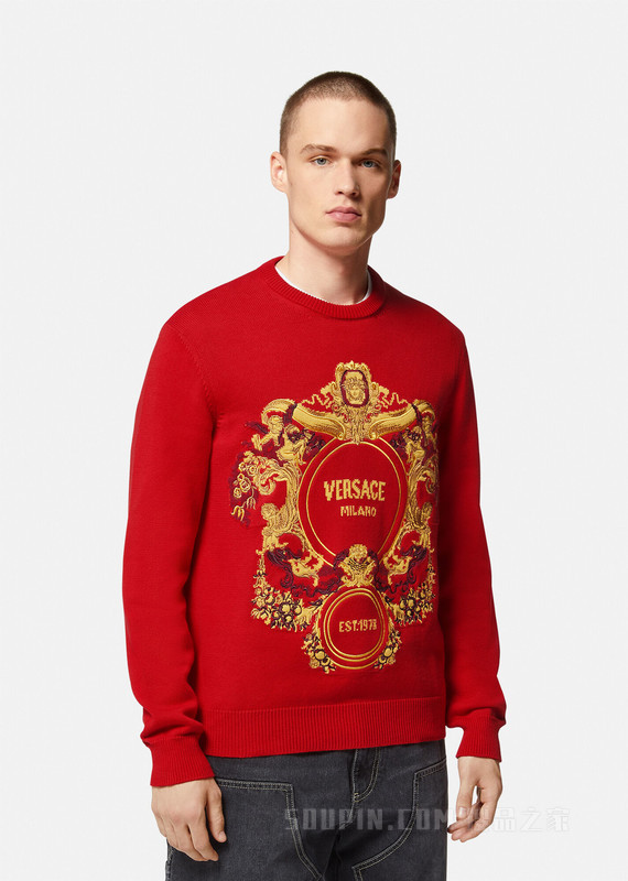 Baroque嵌花刺绣套头衫