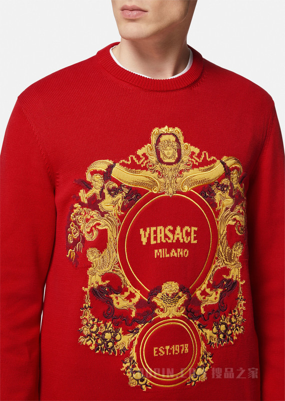 Baroque嵌花刺绣套头衫