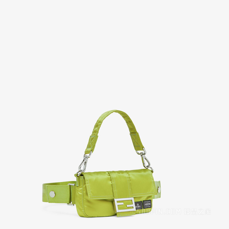 Fendi x Porter联名Baguette迷你手机包 嫩芽绿尼龙手机包