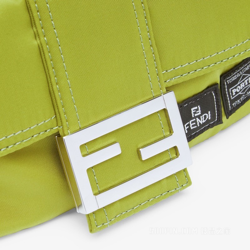 Fendi x Porter联名Baguette迷你手机包 嫩芽绿尼龙手机包