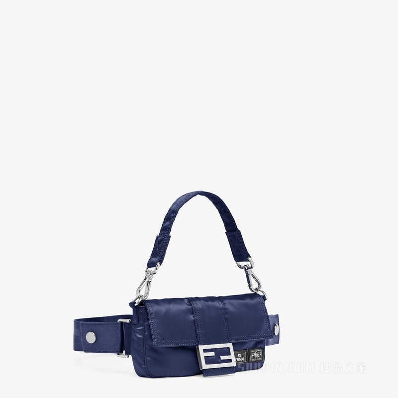 Fendi x Porter联名Baguette迷你手机包 深蓝色尼龙手机包