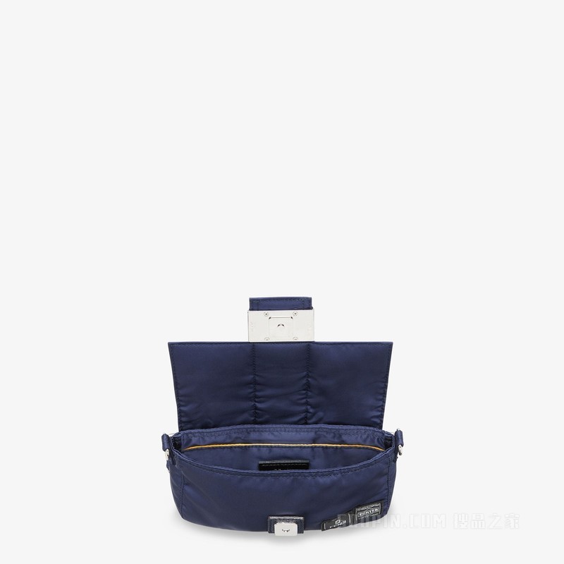 Fendi x Porter联名Baguette迷你手机包 深蓝色尼龙手机包