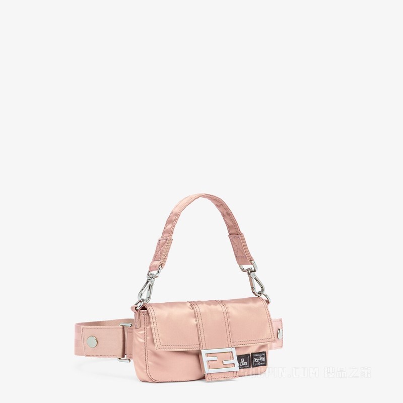 Fendi x Porter联名Baguette迷你手机包 粉红色尼龙手机包