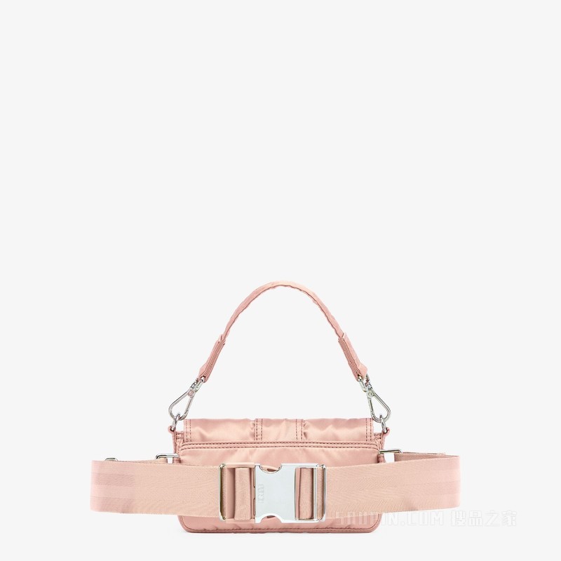 Fendi x Porter联名Baguette迷你手机包 粉红色尼龙手机包