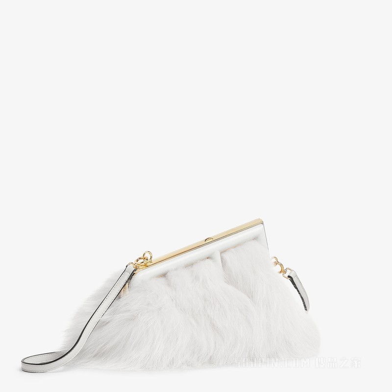 Fendi First小号手袋 白色狐狸皮草手袋