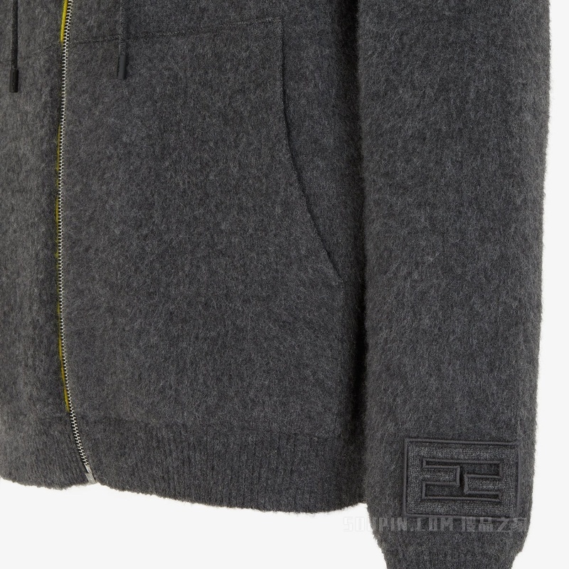 开衫 灰色羊绒开衫