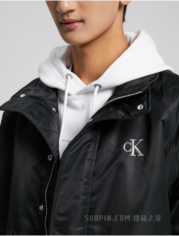 【兔年限定】Calvin Klein 23春男女同款兔子徽标立领夹棉外套J400249