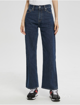 【兔年限定】Calvin Klein 23早春女士纯棉印花高腰阔腿牛仔裤J220926