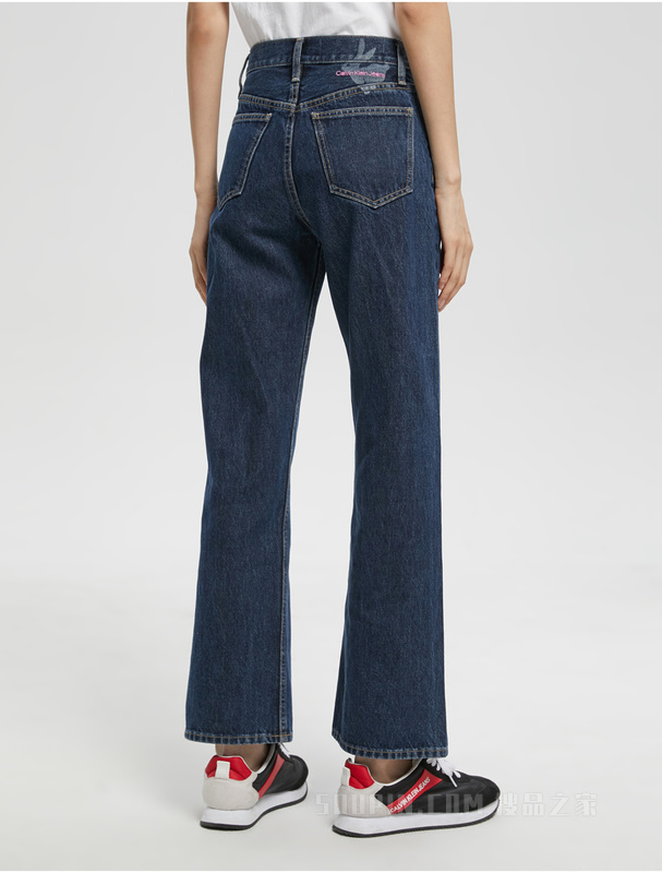 【兔年限定】Calvin Klein 23早春女士纯棉印花高腰阔腿牛仔裤J220926