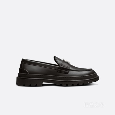 Dior Explorer 乐福鞋 黑色光滑牛皮革和帆布 CD Diamond 图案