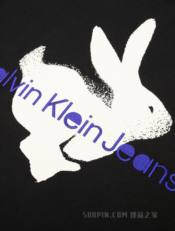 【兔年限定】Calvin Klein 23春季男女情侣中性纯棉印花短袖T恤J400232