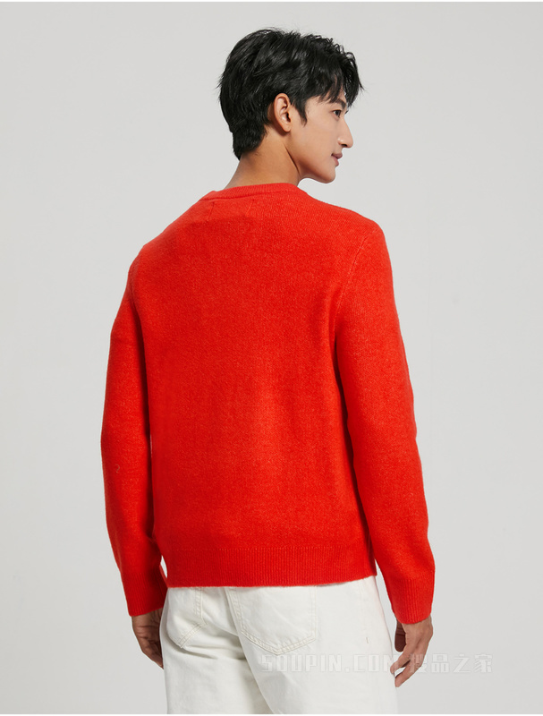 【兔年限定】Calvin Klein 23春男女同款白色兔子图案圆领毛衣J400230