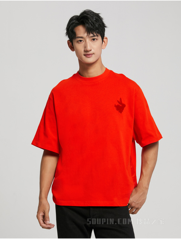 【兔年限定】Calvin Klein 23春季男女同款重磅纯棉刺绣短袖T恤J400248