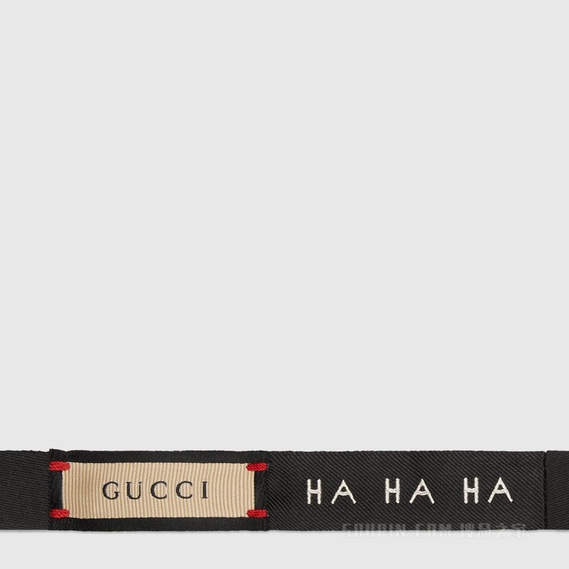 Gucci HA HA HA特别系列格纹领结 绿色和象牙白色