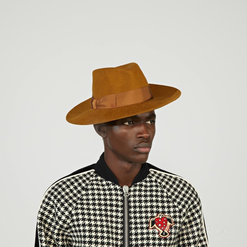 Gucci HA HA HA特别系列毛毡帽 芥末黄