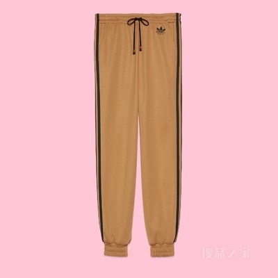 adidas x Gucci联名系列针织慢跑长裤 棕色