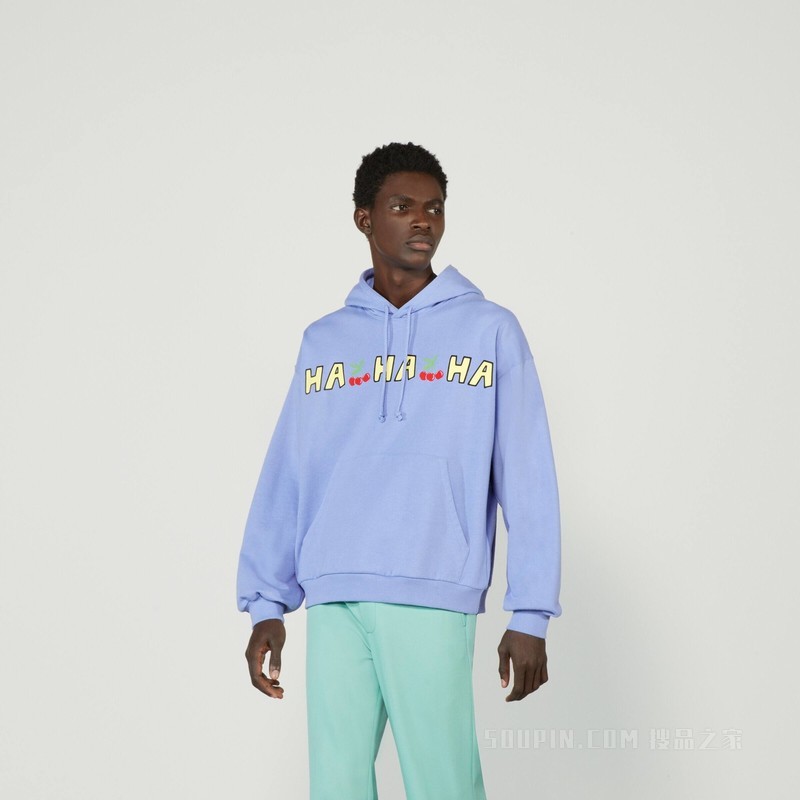 Gucci HA HA HA特别系列樱桃卫衣 浅紫色
