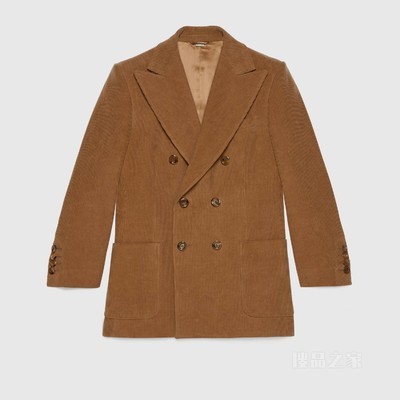 Gucci HA HA HA特别系列灯芯绒夹克 驼色