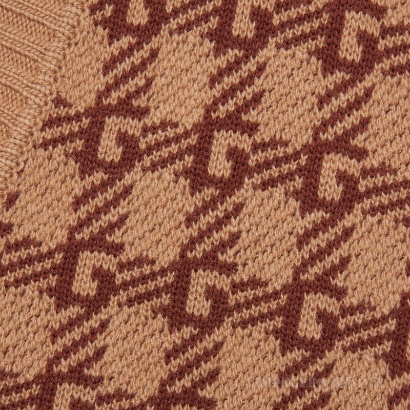 Gucci HA HA HA特别系列方形G开衫 驼色和棕色