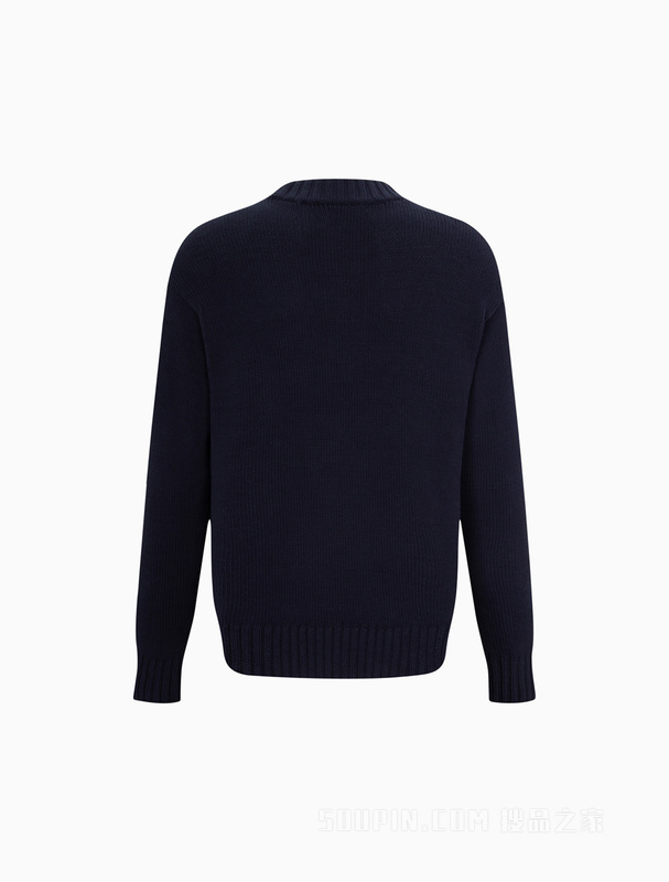 【简约系列】Calvin Klein 22秋冬男女情侣中性醒目提花针织衫40JM331