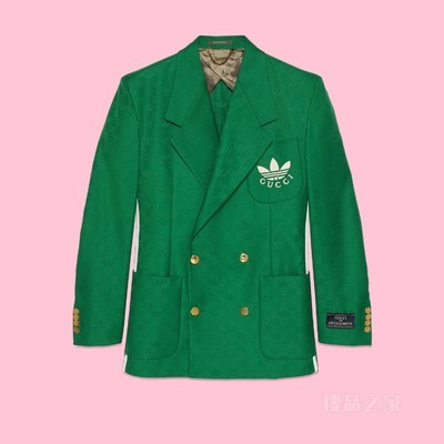 adidas x Gucci联名系列提花正装夹克 绿色