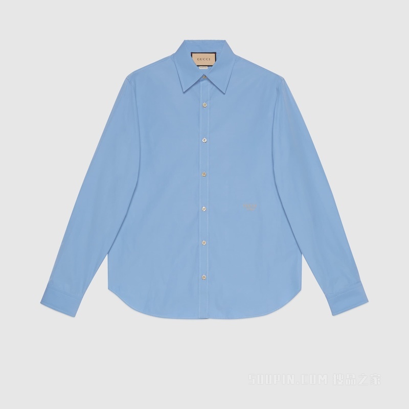 饰Gucci Boutique棉质衬衫 蓝色