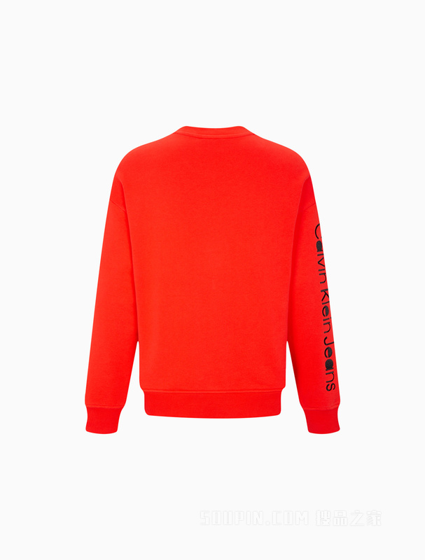 【兔年限定】Calvin Klein 23春男女情侣中性纯棉刺绣圆领卫衣J400228