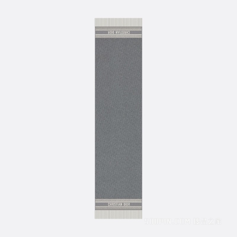 围巾 灰色山羊绒 Oblique 印花