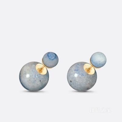 Dior Tribales 耳环 金色饰面金属和蓝色石饰